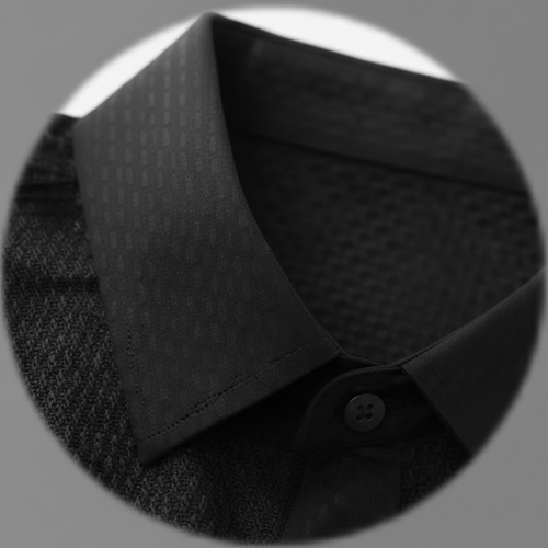 Detalhe da gola da polo